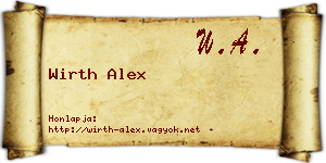 Wirth Alex névjegykártya